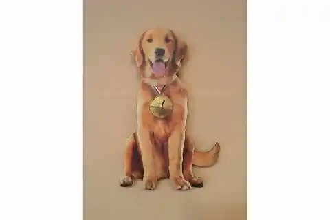 GOLDEN RETRİEVER DEKORATİF SARKAÇLI DUVAR SAATİ