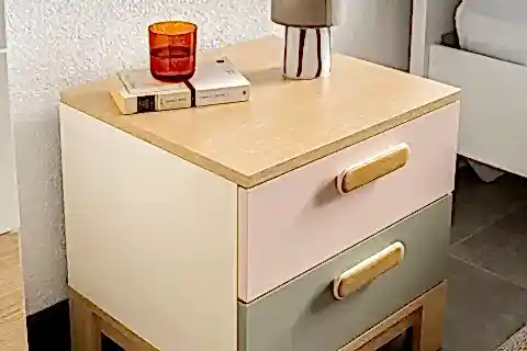 MOKİDO KOMODİN, 2 ÇEKMECELİ, PEMBE YEŞİL