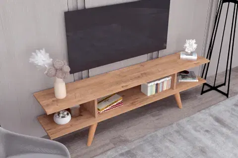 EKO TV SEHPASI, AHŞAP AYAKLI, ATLANTİK ÇAM 160 CM