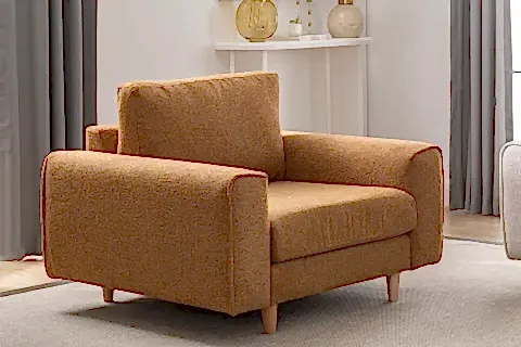 MERLİN LOVESEAT BERJER, NATUREL, KUMAŞ DEĞİŞİMLİ