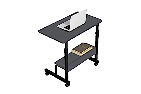 YÜKSEKLİK AYARLI RAFLI LAPTOP SEHPASI, ANTRASİT, 70X40
