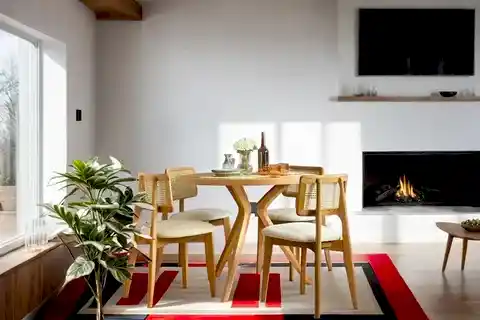 PARLA AHŞAP YUVARLAK MASA TAKIMI, NATURAL, 100X100
