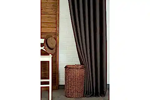 MASSARELLİ KETEN PİLESİZ FON PERDE, FÜME, 60X260