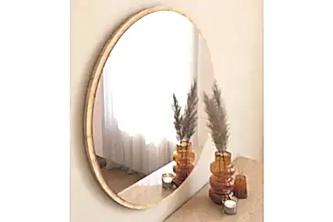MONE DEKORATİF YUVARLAK AYNA, NATURAL, MG301