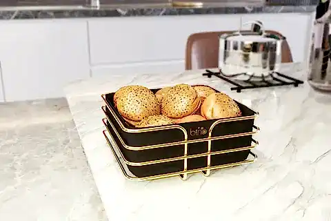 BİNO LÜX EKMEK SEPETİ, PASLANMAZ METAL, GOLD