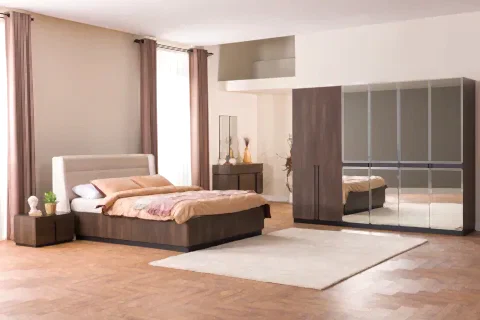 LİNE GARDIROP, CEVİZ, 6 KAPAKLI