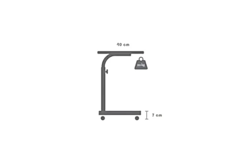 YÜKSEKLİK AYARLI LAPTOP SEHPASI, ÇAM BEYAZ, 60X40