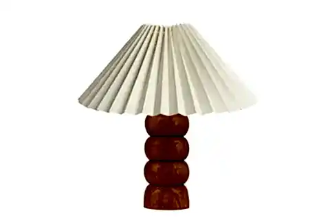 AHSENA HANDMADE AHŞAP PİLELİ ABAJUR, KREM