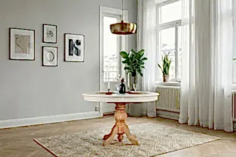 RONYA BOHEM OVAL AÇILIR MASA, NATURAL BEYAZ, 80X120