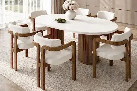 ARİON BOHEM MUTFAK MASA TAKIMI, BEYAZ KAHVE, 80X160