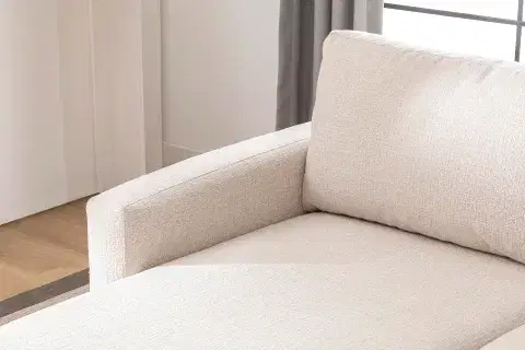 MERLİN MİNİ KÖŞE KOLTUK, NATUREL, İNCE KOL, ŞÖNİL, KREM