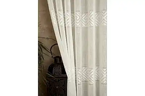 VRC DESEN KETEN ORTA SIK PİLE TÜL PERDE, EKRU, 100X260