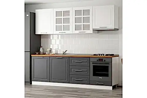 240 CM MEBRAN C MUTFAK DOLABI BEYAZ ANTRASİT 240 MCBA1