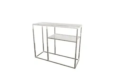 LUMİNA METAL DRESUAR, PASLANMAZ AYAK, ŞEFFAF CAM TABLA