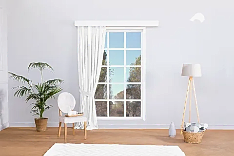 MASSARELLİ FON PERDE BEYAZ PİLESİZ 150X260