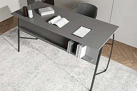 LAGOMOOD ELLA OFİS MASA TAKIMI, ANTRASİT, 150 CM