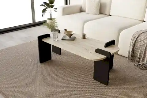 LEAPİRİ ORTA SEHPA MODERN MERMER DESEN SİYAH
