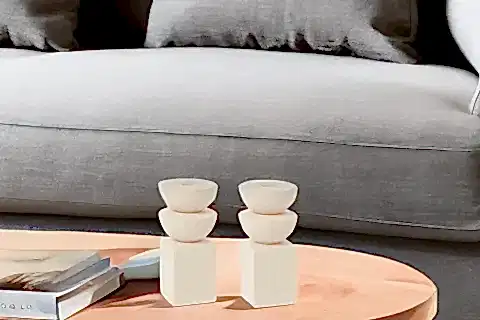 İSKANDİNAV ÜÇ KATLI MUMLUK SET, KREM
