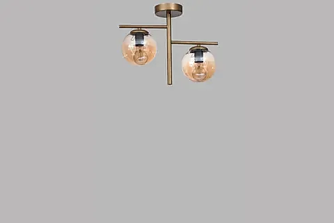 TERRA İKİLİ ESKİTME BAL CAMLI PLAFONYER AVİZE