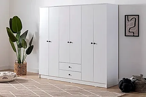 METALİA DELÜX DÜĞME GARDIROP, 6 KAPI 2 ÇEKMECELİ