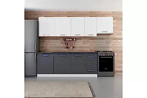 MİNAR DURU 275 CM MUTFAK DOLABI BEYAZ ANTRASİT 275-A7