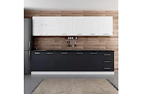 MİNAR ELA 300 CM MUTFAK DOLABI BEYAZ ANTRASİT 300-A1