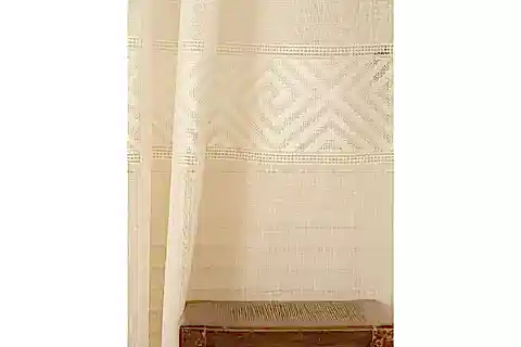 VRC DESEN KETEN PİLESİZ TÜL PERDE, KREM, 100X260
