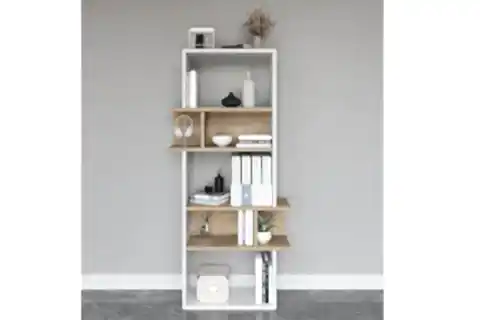LAGOMOOD INFY KİTAPLIK, BEYAZ MEŞE, 5 RAFLI