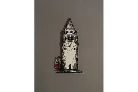 GALATA KULESİ DEKORATİF SARKAÇLI DUVAR SAATİ