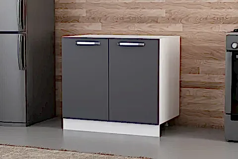 MİNAR MUTFAK DOLABI ALT MODÜL, BEYAZ ANTRASİT