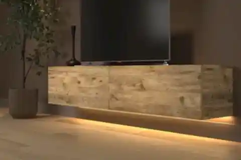 RAMİ LED IŞIKLI TV SEHPASI, MİNİFİKSLİ ATLANTİK ÇAM