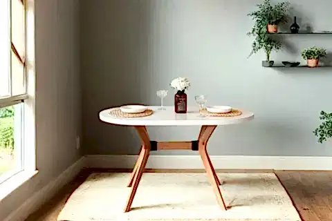 NİCOLY NATURAL BEYAZ MASA SANDALYE TAKIMI, 80X130