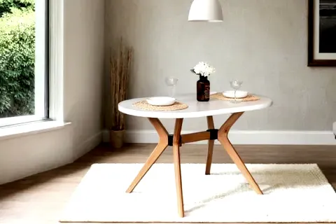 NİCOLY NATURAL BEYAZ MASA SANDALYE TAKIMI, 80X130