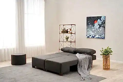 PERENNA YATAKLI ÜÇLÜ KOLTUK, KETEN, ANTRASİT
