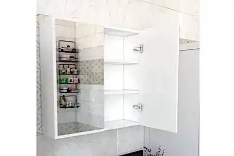 LOSE 2 KAPAKLI AYNALI BANYO DOLABI, BEYAZ