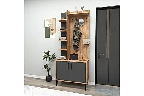 JULENDOR  ASKILI MODERN PORTMANTO, ATLANTİK ÇAM ANTRASİT