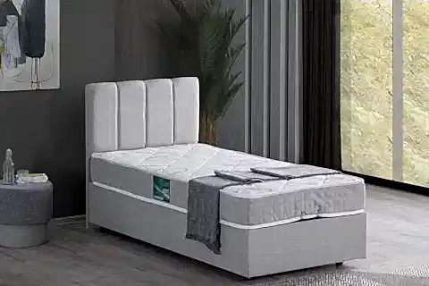 GABBA BAZA BAŞLIK VE PLUS YATAK SETİ, AÇIK GRİ, 90X190