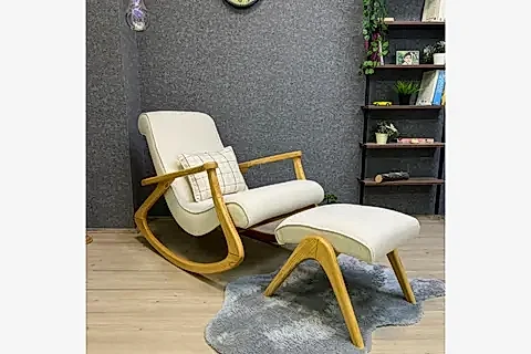 EKOL SALLANAN SANDALYE, KREM, DİŞBUDAK, NATUREL AYAK