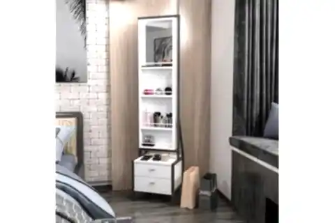 ELEGANTE AYNALI TAKI DOLABI, ÇEKMECELİ, BEYAZ