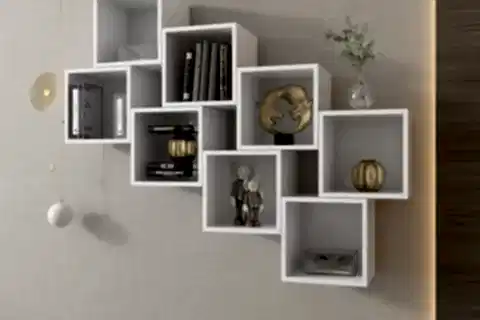 PUZZLE MODÜLER ZİGZAG KİTAPLIKLI RAF