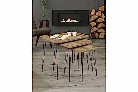 TUBİHOME DİKDÖRTGEN ZİGON SEHPA, MEŞE