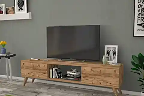 EMRE TV ÜNİTESİ, AHŞAP AYAKLI, ATLANTİK ÇAM, 140 CM