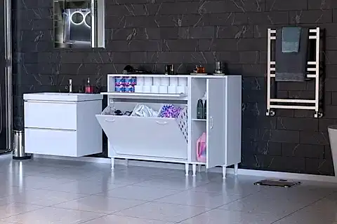 YENİCE BANYO DOLABI, 95 CM 2 SEPETLİ, 130 CM