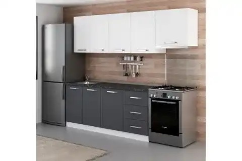 MİNAR GLORİA 250 CM MUTFAK DOLABI BEYAZ ANTRASİT 4