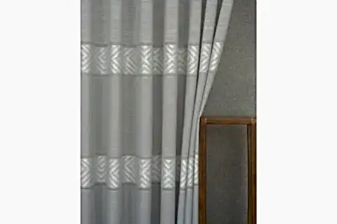 VRC DESEN KETEN SIK PİLE TÜL PERDE, GRİ, 100X260