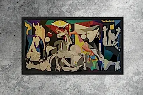 AHŞAP YAĞLI BOYA DOKULU TABLO, COLOR GUERNİCA