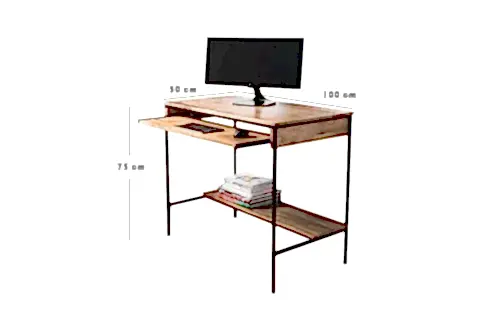 KLAVYELİKLİ ÇALIŞMA MASASI, ATLANTİK ÇAM, 100X50