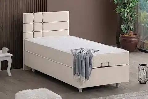 ALMADA BAZA BAŞLIK VE YATAK SETİ, KREM 140X190