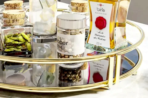 BİNO SERVİS SUNUM TEPSİSİ LÜKS ORGANİZER, GOLD