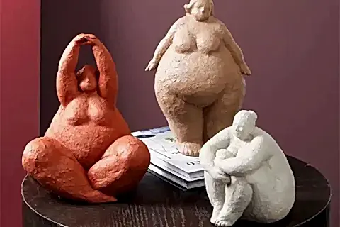 İSKANDİNAV MERY OBJE ÜÇLÜ SET, BEJ, KİREMİT